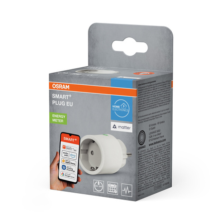 Inteligentna Wtyczka Gniazdko Licznik Energii 2300W Biały Osram SMART+ WiFi Matter