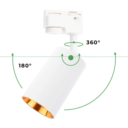Zestaw Szyna Oświetleniowa Szynoprzewód 2m + 4x Reflektor Szynowy SAGI GU10 Biało Złoty LUMILED