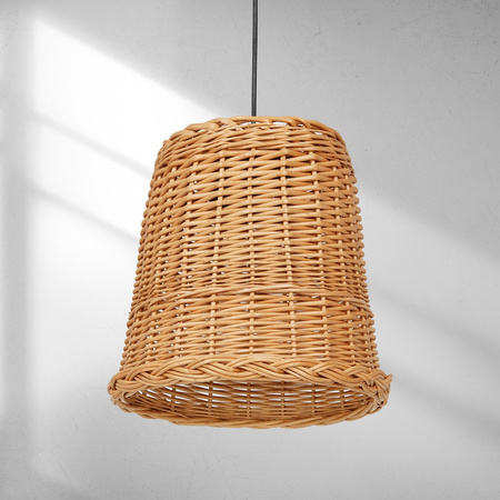 Lampa Wisząca Sufitowa VIMINI 1xE27 Brązowa Wiklinowa Milagro