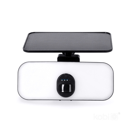 Naświetlacz LED Solarny Zewnętrzny Ogrodowy 13W 1400lm 4000K Neutralny 120° z Czujnikiem Ruchu i Zmierzchu IP65 IK03 Czarny Phoenix Kobi