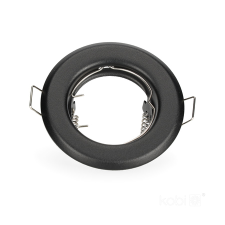 Oprawa Podtynkowa GU10 Halogenowa Wpuszczana Spot Oczko Czarna Okrągła Kobi