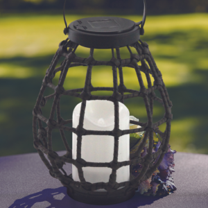 Lampa Solarna LED lampion Ogrodowa Wisząca Latarenka 23cm IP44 czarna metal