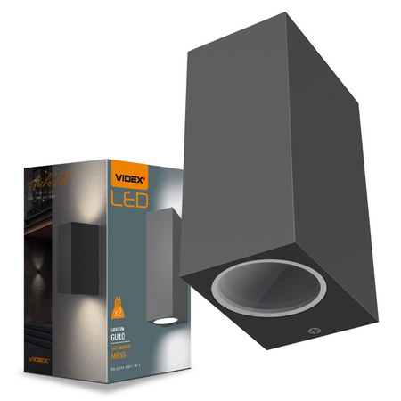 Kinkiet Ogrodowy Lampa Elewacyjna Zewnętrzna LED 2x GU10 IP54 Szary ARON Videx