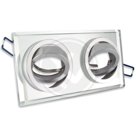 Oprawa Podtynkowa Halogenowa Spot 2x GU10 Prostokątna Ruchoma Biała Styx Masterled