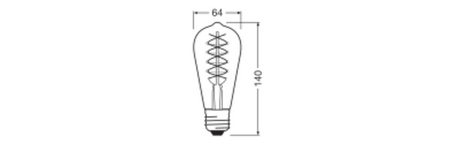 Żarówka LED Dekoracyjna ST64 Edison E27 7.8W = 30W 360lm 1800K Ciepła 320° Dymiona Filament Ściemnialna Vintage 1906 Osram