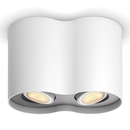 Oprawa Sufitowa Natynkowa LED Spot Pillar Biały 2x5W CCT PHILIPS HUE Bluetooth Zigbee + Przełącznik Dimmer Switch