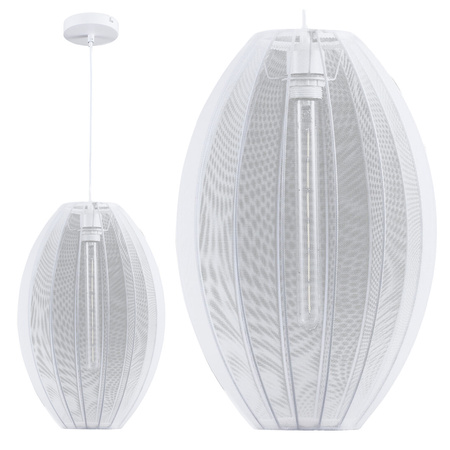 Lampa Sufitowa Wisząca Zwis E27 Biała JAPANDI Sanico Goldlux