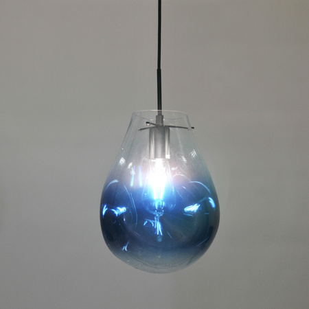 Lampa Sufitowa Wisząca Zwis Dekoracyjna E27 Czarna Niebieski Kimberly Sanico Goldlux