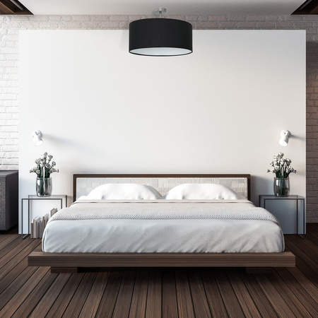 Lampa Sufitowa CASINO 1xE27 Czarna Chrom Abażur Milagro