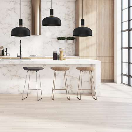 Lampa Wisząca Sufitowa MALMO Czarna Drewniana 1xE27 Milagro