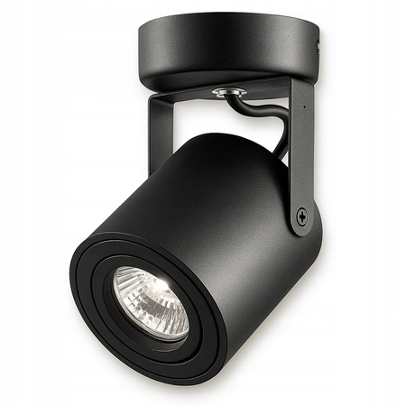 Kinkiet Ścienny Lampa Natynkowa Ruchomy GU10 Czarny Matowy Abi Masterled