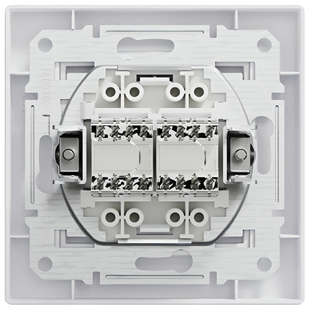 Gniazdo Komputerowe Podwójne Asfora 2x RJ45 Białe