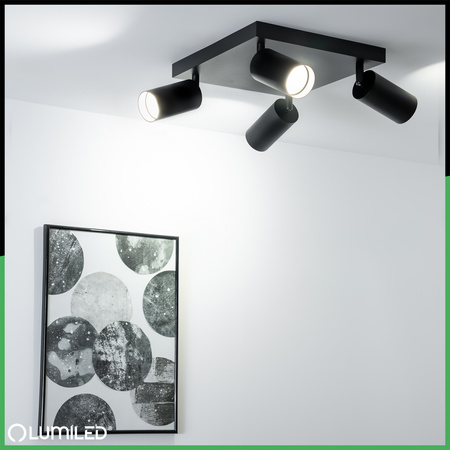 Lampa Sufitowa Plafon SPOT TUBA Reflektor Oprawa Halogenowa 4x GU10 TABULA LUMILED