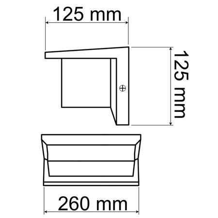 Kinkiet Ogrodowy Elewacyjny Lampa Ścienna E27 CETUS CZARNA Prostokątna