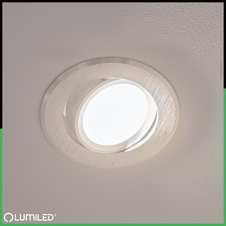 Oprawa Halogenowa Podtynkowa Lampa Sufitowa Okrągła Ruchoma GU10 MR16 Srebrna TRIAM LUMILED