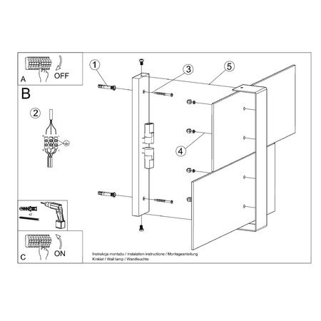 Lampa Ścienna Kinkiet 2x G9 Prostokątna Biała Nowoczesna Massimo Sollux