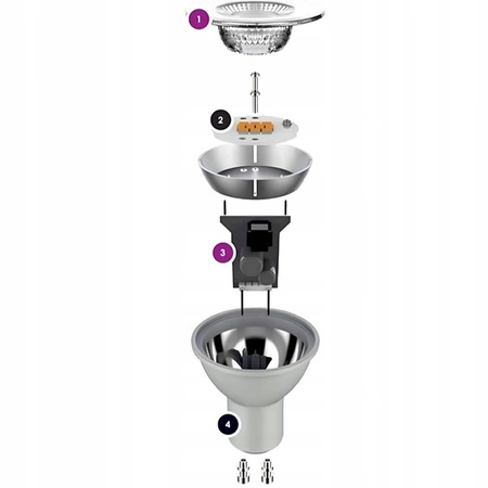 Żarówka LED PAR16 7W = 60W 575lm 6500K Zimna CRI95 110° Srebrny IQ-LEDDIM Kanlux