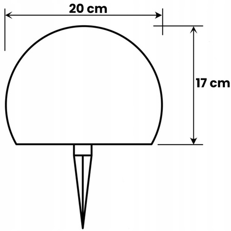 Kula ogrodowa LAMPA SOLARNA do ogrodu NAZIEMNA LED RGB 20cm + pilot