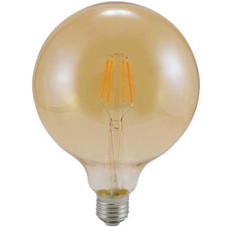 Żarówka LED E27 G125 4W = 18W 320lm 2000K Ciepła 360° Filament GOLDLUX (Polux)