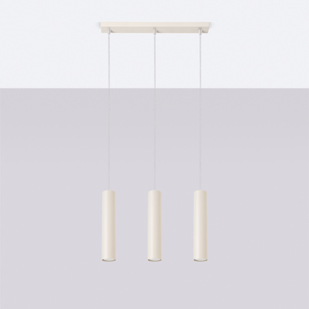 Lampa Wisząca Sufitowa Zwis Tuba Spot 3x GU10 Beżowa Lagos Ocean Green SL.1481 Sollux