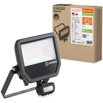 Naświetlacz LED Reflektor Zewnętrzny Lampa 50W 6000lm 4000K IP65 Czarny Z Czujnikiem Ruchu i Zmierzchu Floodlight Ledvance