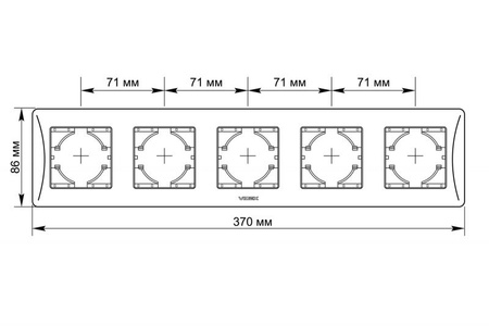 Ramka Pozioma do Gniazdek Pięciokrotny Natynkowa Biała BINERA VIDEX