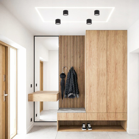 Oprawa Natynkowa LED GRANDI Halogenowa Sufitowa GX53 IP54 Tuba Okrągła Czarna