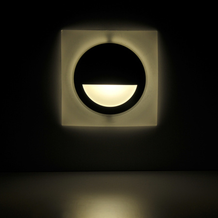 Lampa oprawa schodowa podtynkowa LED ogrodowa 3W 40lm IP44 4000K czarna Q5 GOLDLUX (Polux)