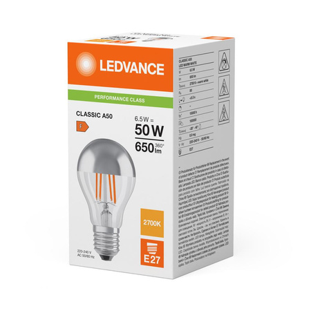 Żarówka LED A60 E27 6.5W = 50W 650lm 2700K Ciepła Biała FILAMENT LEDVANCE