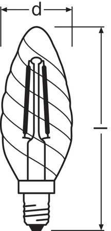 Żarówka LED BW35 E14 4W = 40W 470lm 2700K Ciepła Biała FILAMENT LEDVANCE