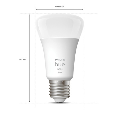 2x Żarówka LED E27 A60 9W = 60W 800lm 2700K Biała Ciepła SMART Inteligentna Bluetooth ZigBee White Philips HUE