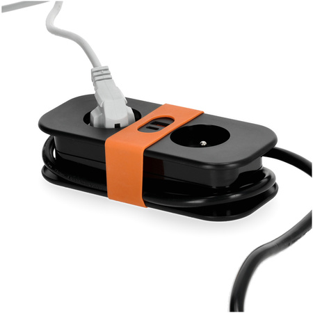 Przedłużacz z Uziemieniem FlowFlexer Orange 2x230V + USB-A/USB-C 16A 3680W 1,4m Kobi