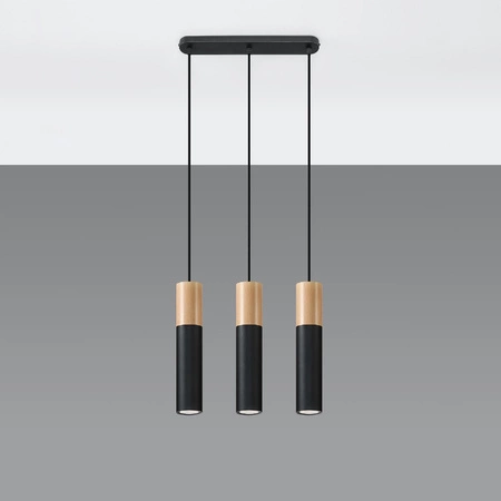 Lampa Sufitowa Wisząca Zwis 3x GU10 Tubularna Brązowa Czarna Nowoczesna Pablo Sollux