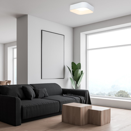 Plafon natynkowy ASTRO 24W LED Kwadratowy Klosz Biały ML6355 Milagro Metal + Akryl