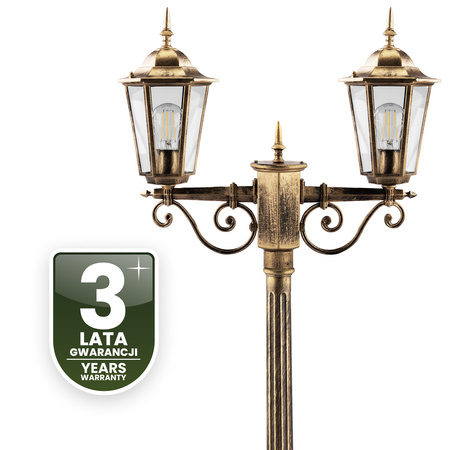 Lampa Ogrodowa Stojąca LED Słupek 2m E27 Latarnia Zewnętrzna Dekoracyjna BELLIS LUMILED