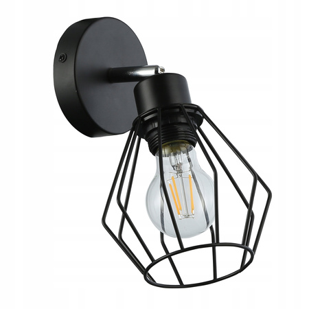 Lampa Ścienna Reflektor Kinkiet Spot E27 Ruchomy Czarny Otto Masterled