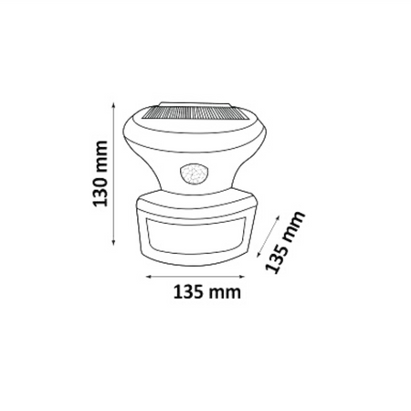 Naświetlacz Solarny LED Reflektor 5W 500lm 6400K Zimna 100° Czarna IP44 z Czujnikiem Zmierzchu Sanico Goldlux