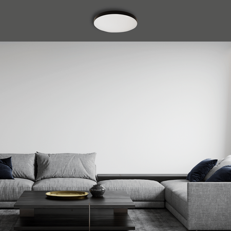 Plafon LED Lampa Sufitowa Natynkowa Czarny okrągły Maya 15W 33 cm 4000K IP44 Milagro