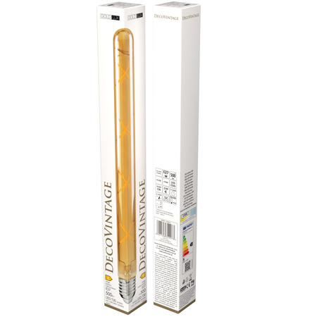 Żarówka LED T30 E27 4.5W 500lm 2700K Ciepła 270° Bursztynowy Dekoracyjna VINTAGE AMBER Sanico Goldlux