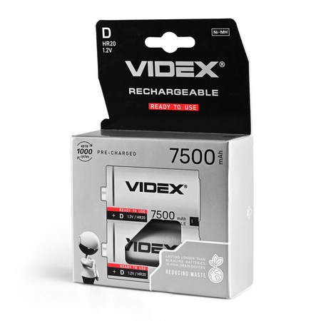 Akumulator Niklowo Wodorkowy 7500mAh D 2szt. VIDEX