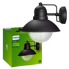 Kinkiet Ogrodowy Lampa Elewacyjna Zewnętrzna LATARNIA E27 IP44 Czarna Hoverfly Philips