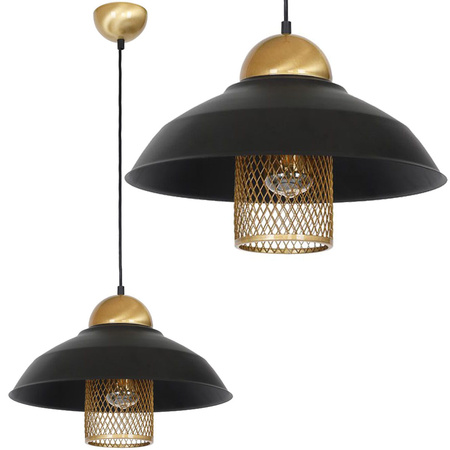 Lampa wisząca czarna w stylu loft MiLAGRO 1xE27 BJORN