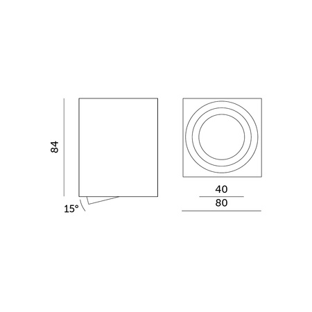 Oprawa Natynkowa Halogenowa Spot Tuba Kwadratowa GU10 Biała OH37 Kobi