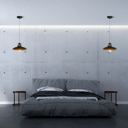 Lampa wisząca FELIX czerń złoto 1xE27 IP20 Metal styl nowoczesny industrial loft Milagro