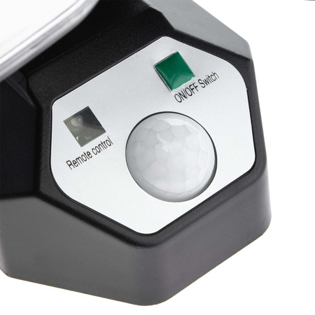 Naświetlacz solarny lampa 4x COB LED 20W 800lm Zimna czujnik ruchu IP65 + Pilot