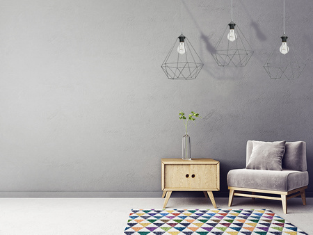 Lampa wisząca BASKET 3xE27 Geometryczny Kształt Loft Szara Koszyk Diament MLP7217 Metal