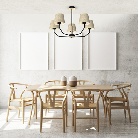 Lampa Wisząca Sufitowa ETNA Czarna 5xE27 Milagro