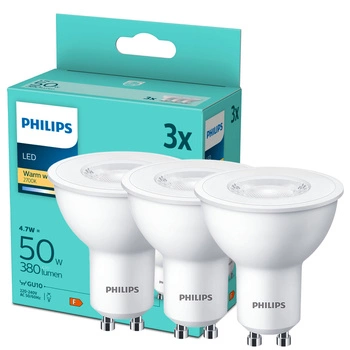 3PAK Żarówka LED GU10 4.7W = 50W 380lm 2700K Ciepła 36° PHILIPS