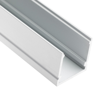 Profil Natynkowy Aluminiowy Anodowany do taśm LED KM38 Srebrny Nawierzchniowy 2m