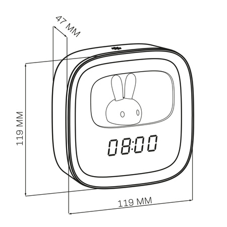 Lampka Dekoracyjna LED 1.2W 55lm 3000K Ciepła Biała Szara Ściemnialna Bunny Sanico Goldlux